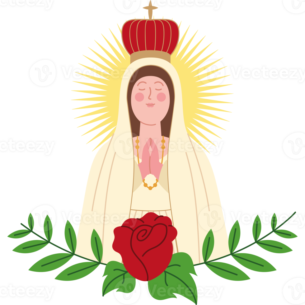 virgin of fatima with flower png
