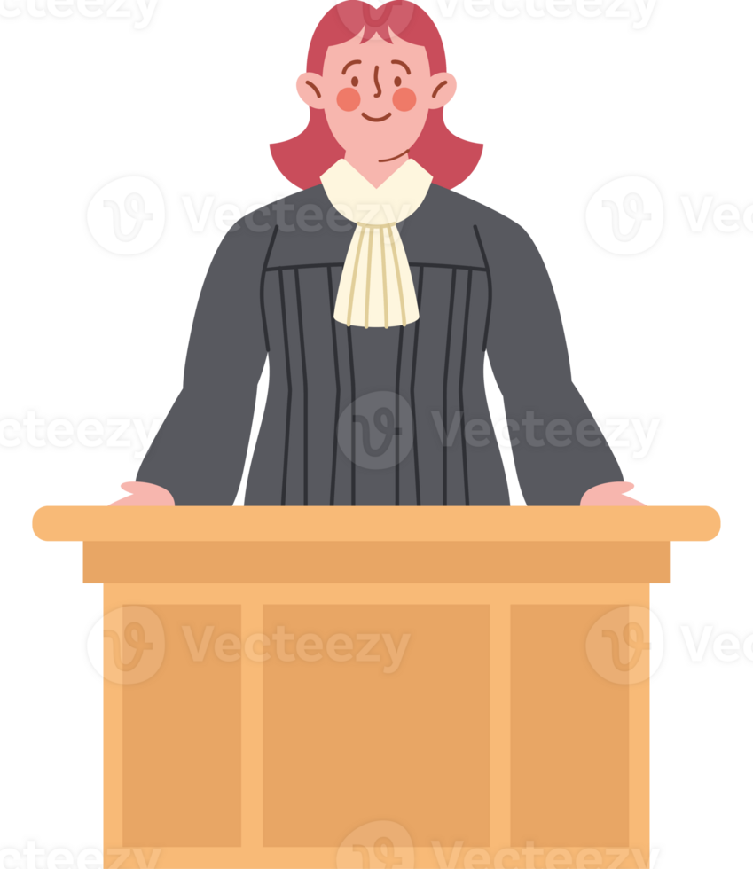 judge woman behind the podium png