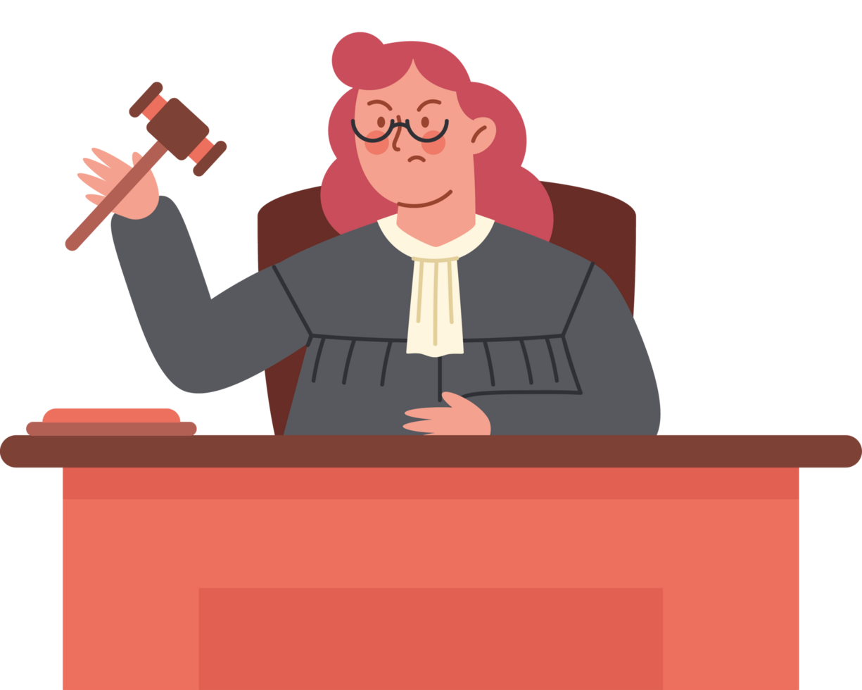working as judge in court png