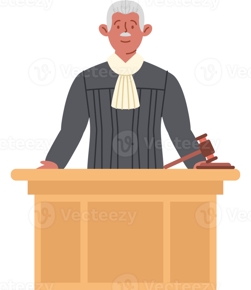 judge mature man in courtroom png