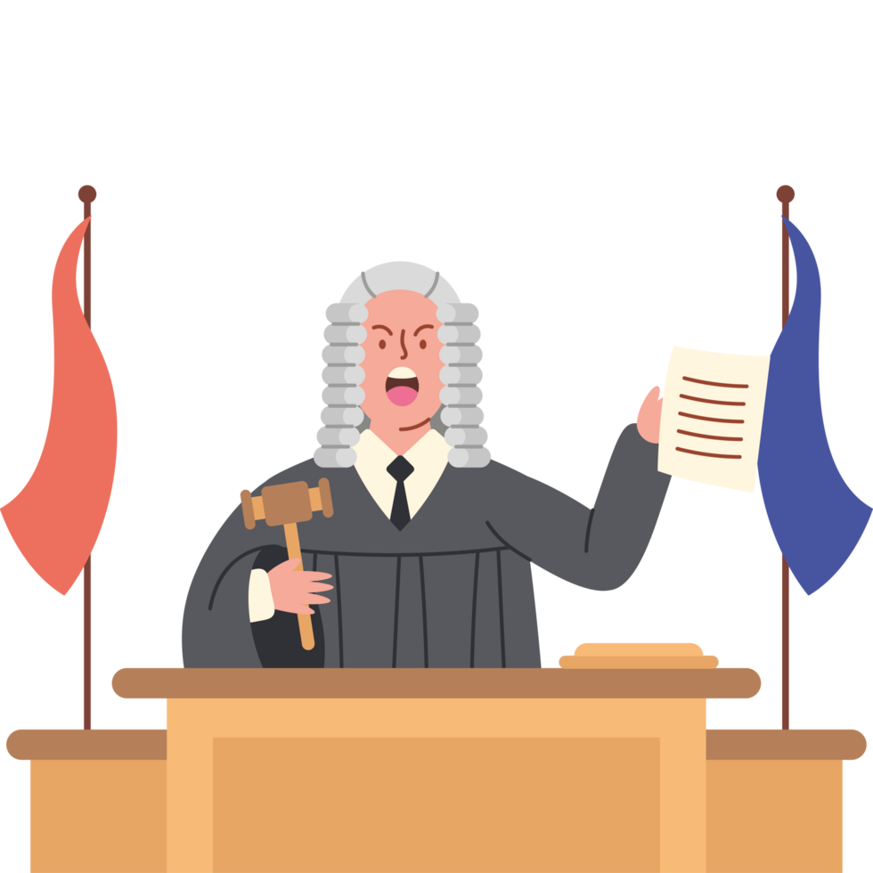 judge with gavel makes verdict png