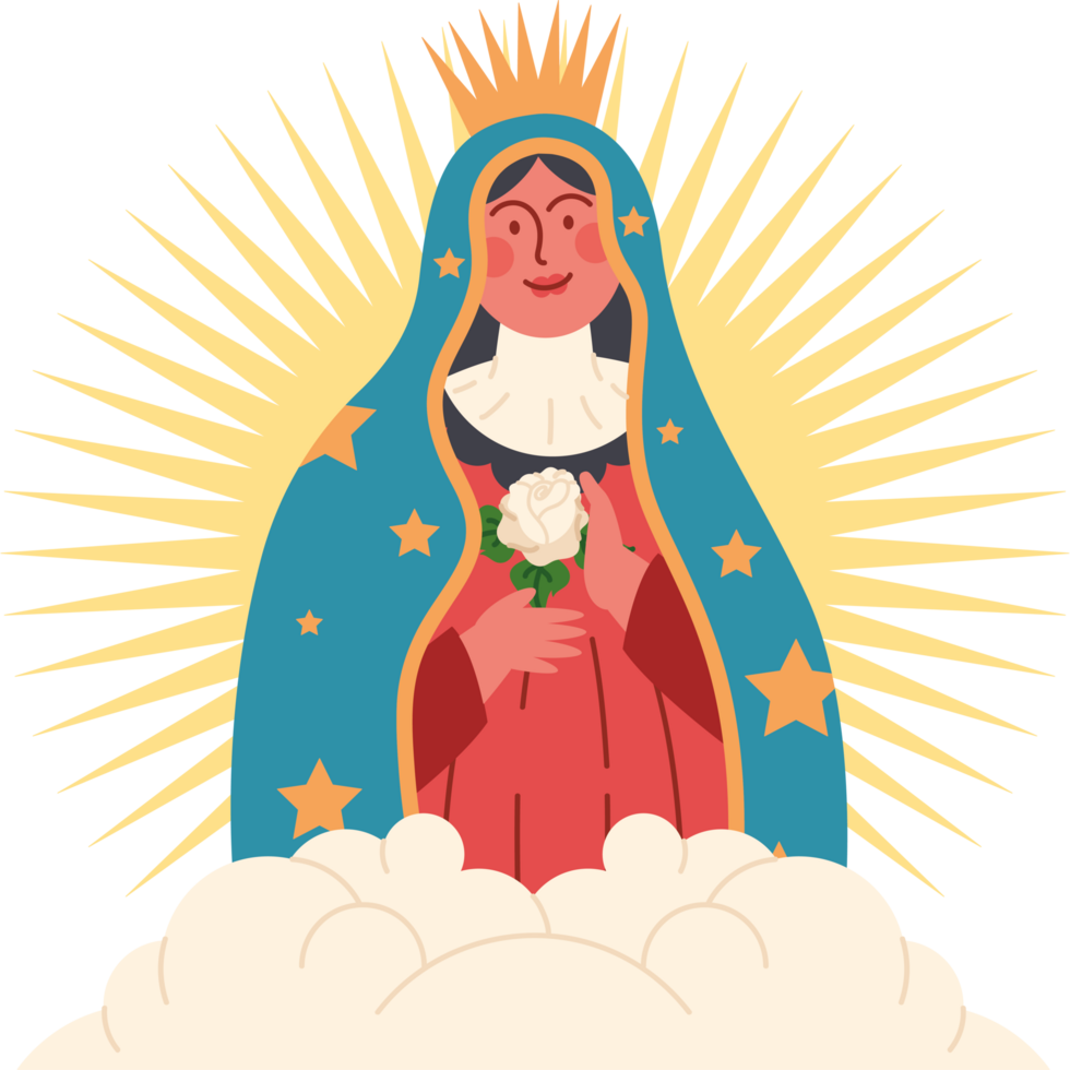 virgin of guadalupe with flower png
