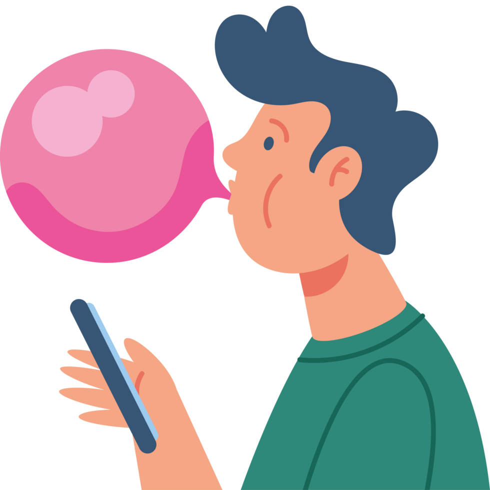 man chew gum png