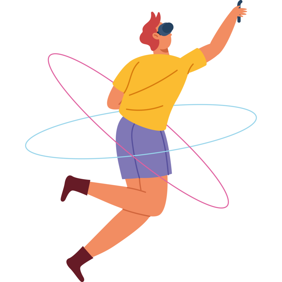 man in metaverse world png