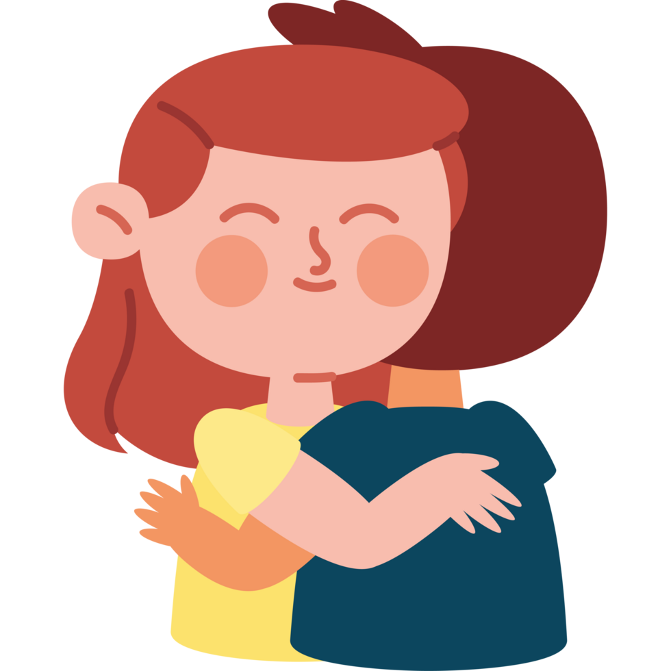 cartoon childrens characters hugging png