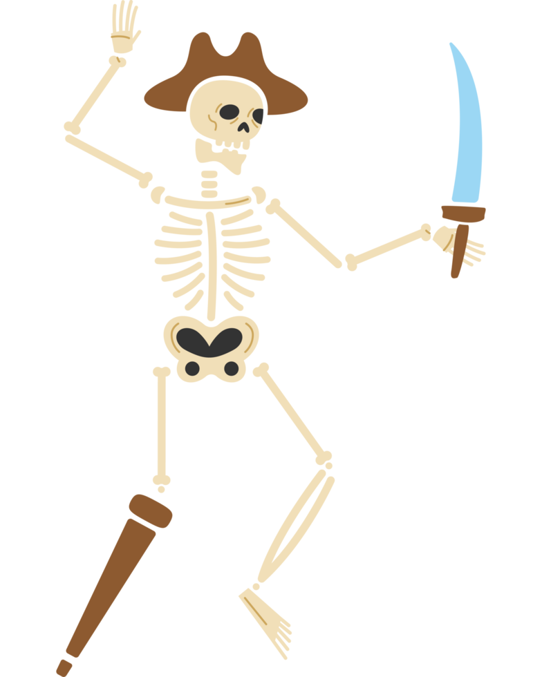 skeleton pirate character png