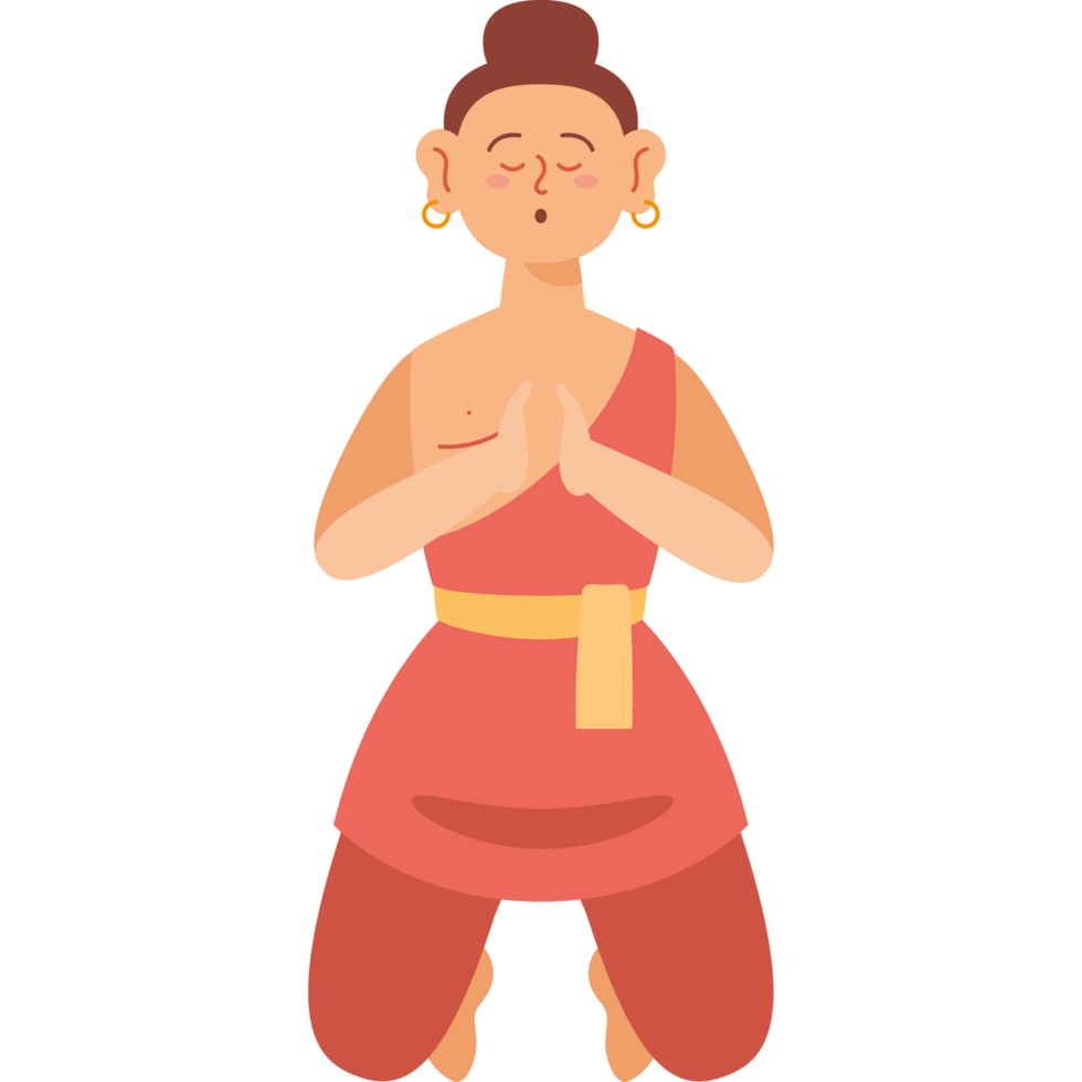 buddhist monk on the knees png