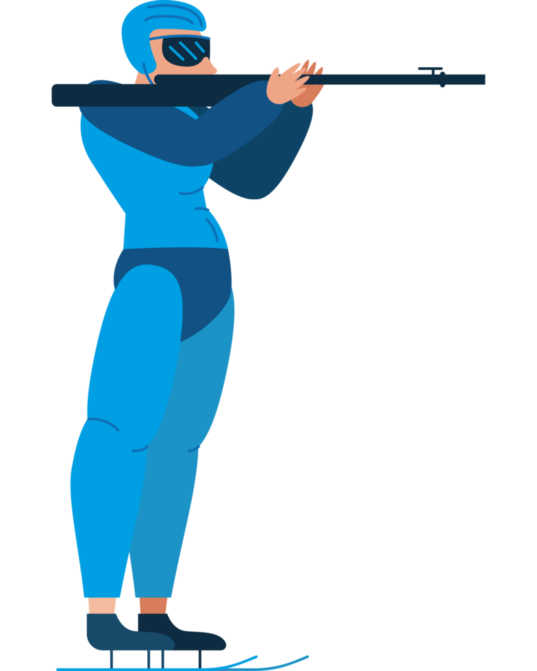 biathlete shoots in a standing position png