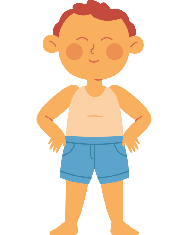 happy boy wearing summer clothes png