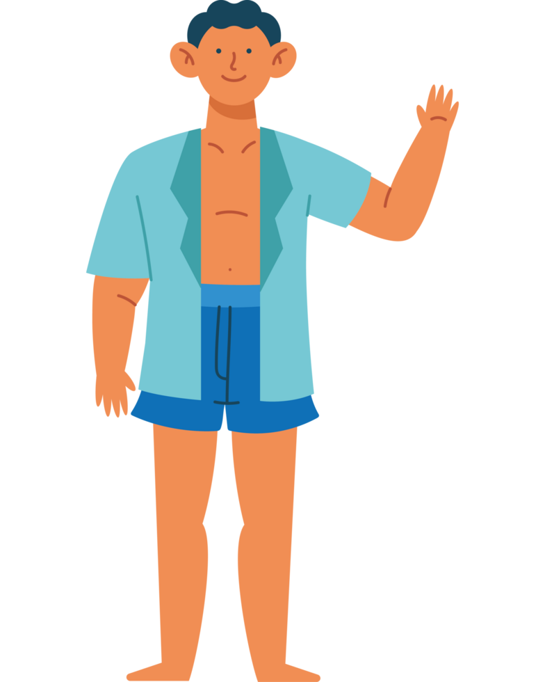 glücklich Mann tragen Sommer- Kleider png