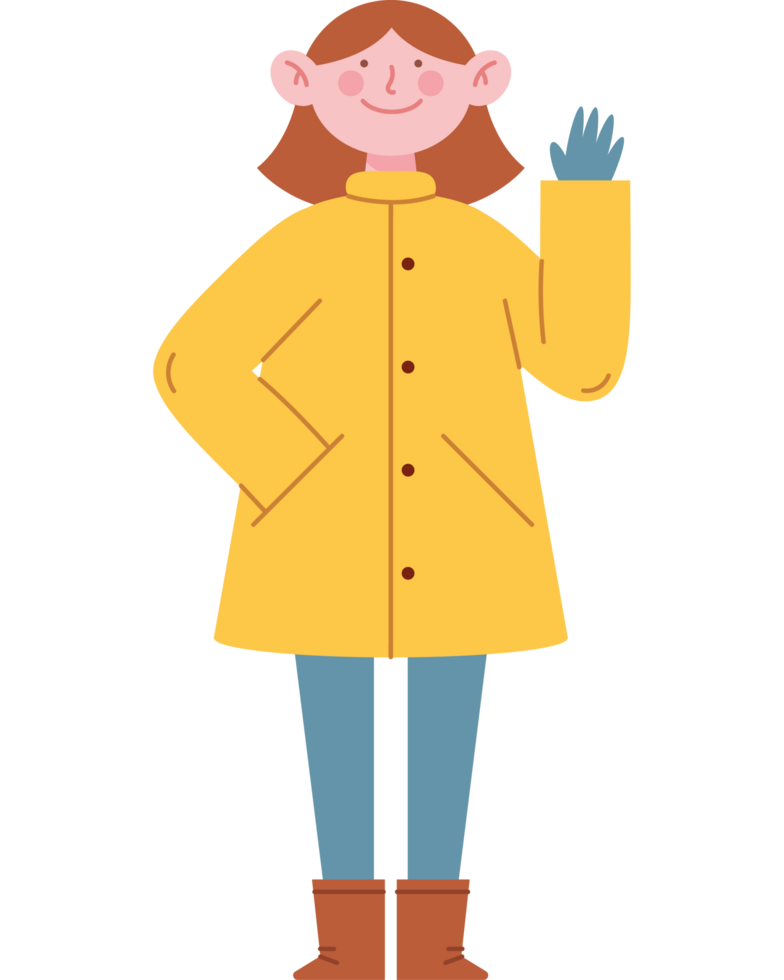 woman cartoon wearing winter clothes png
