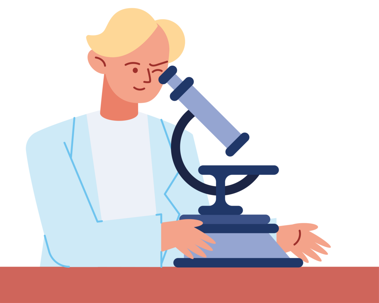 scientist man with microscope png