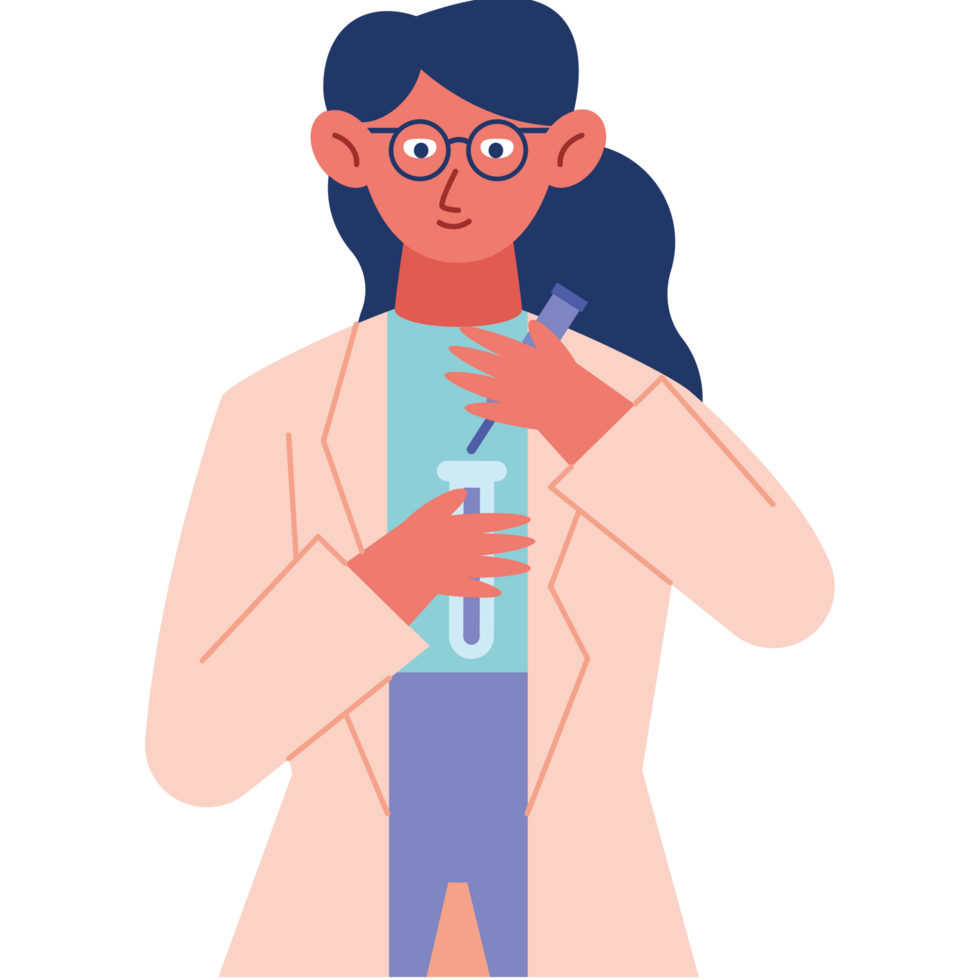 scientist woman with glassware laboratory png