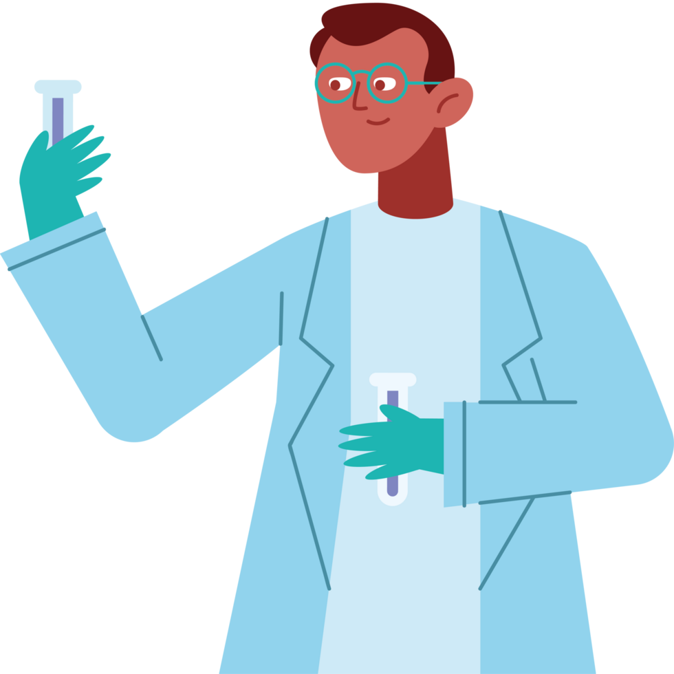 scientist man doing experiment png
