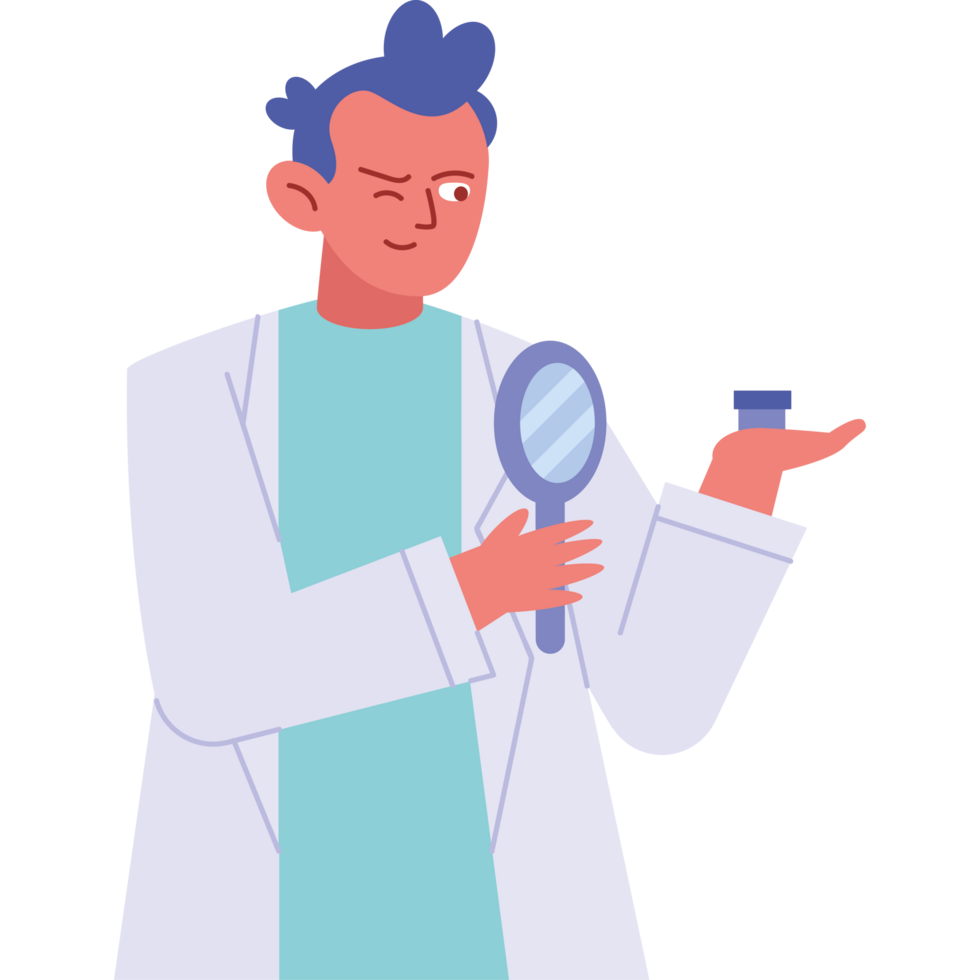 scientist man with magnifier png