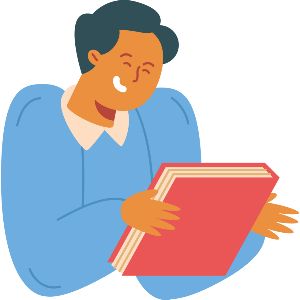 man reading a book png