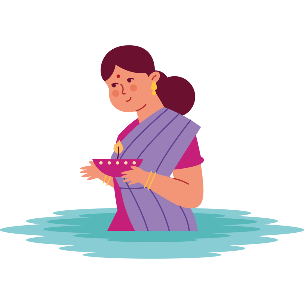 indian female celebrating chhath puja Design png