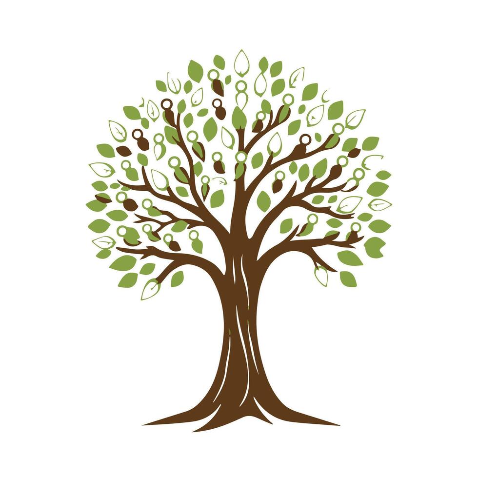 A tree with leaves vector