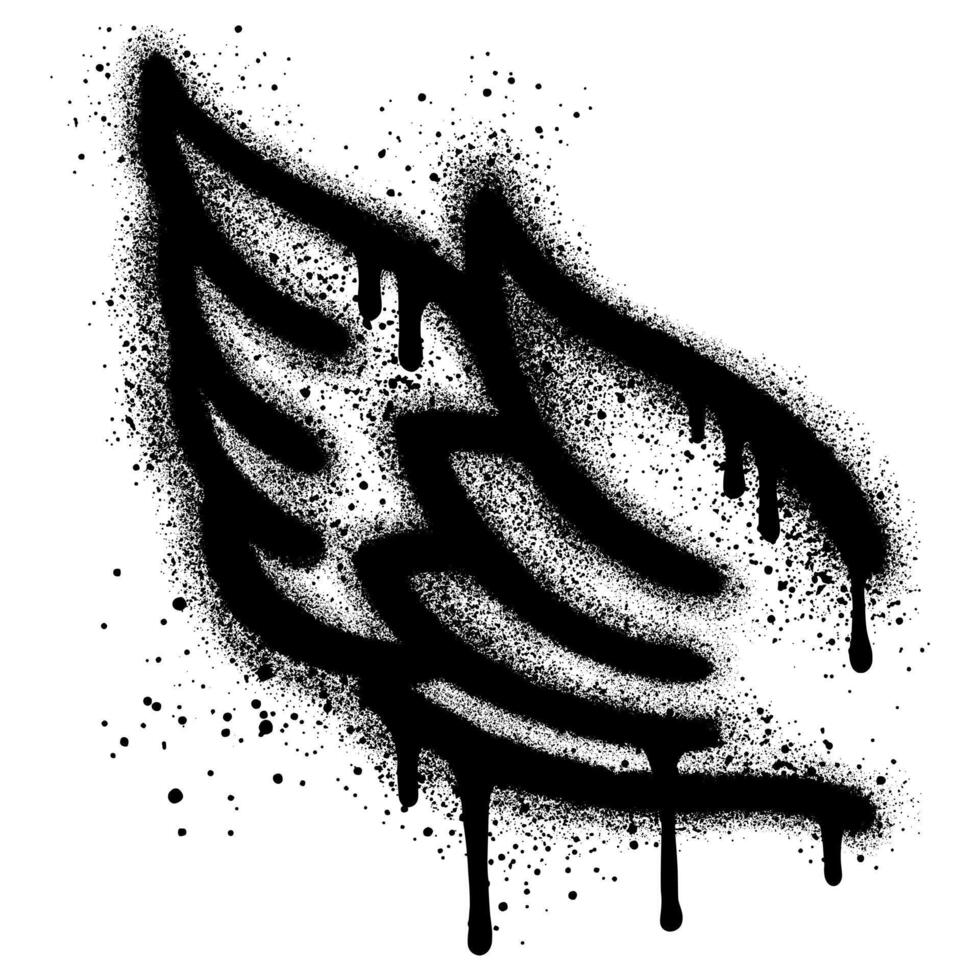 Spray Painted Graffiti wings Sprayed isolated on white background. vector