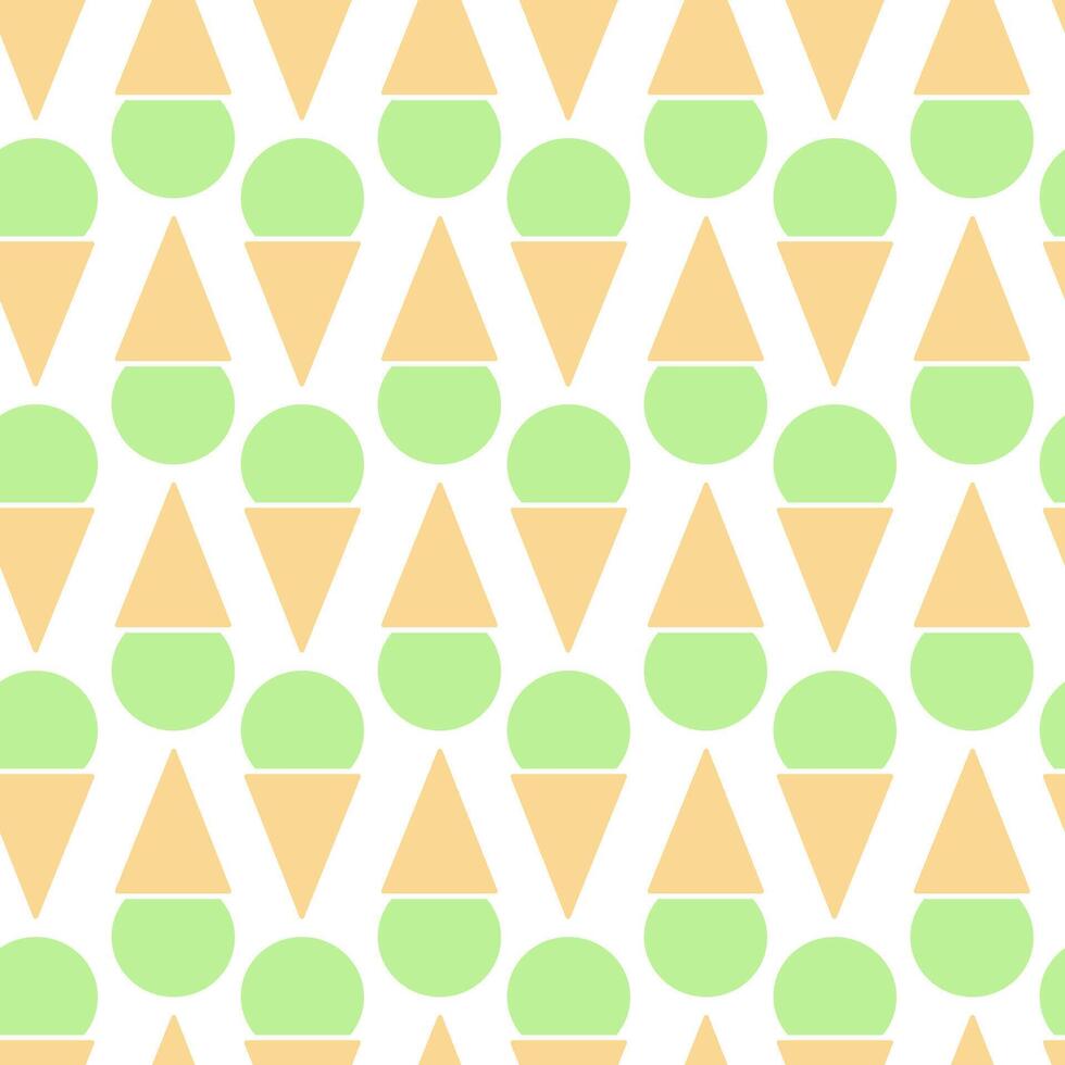 Pistachio Ice Cream Cone Seamless Pattern World Ice Cream Day Minimalist Background Texture concept. Isolated illustration Wallpaper, Background Thematic cars or web promo banner, leaflets, tag vector