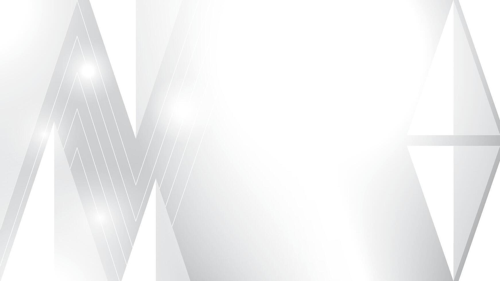 Abstract geometric white and gray color, modern design stripes background with triangle pattern and glowing light illustration. vector