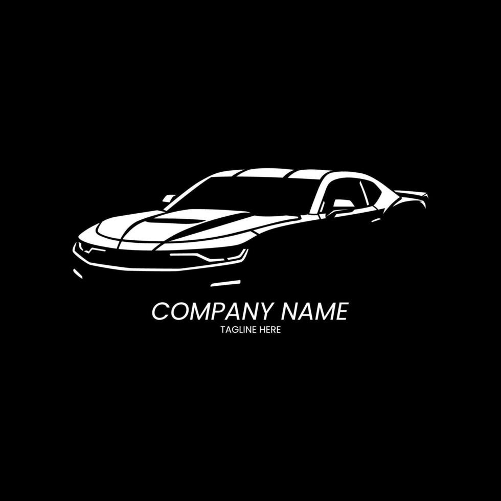 logo silhouette a sport car with a black background vector