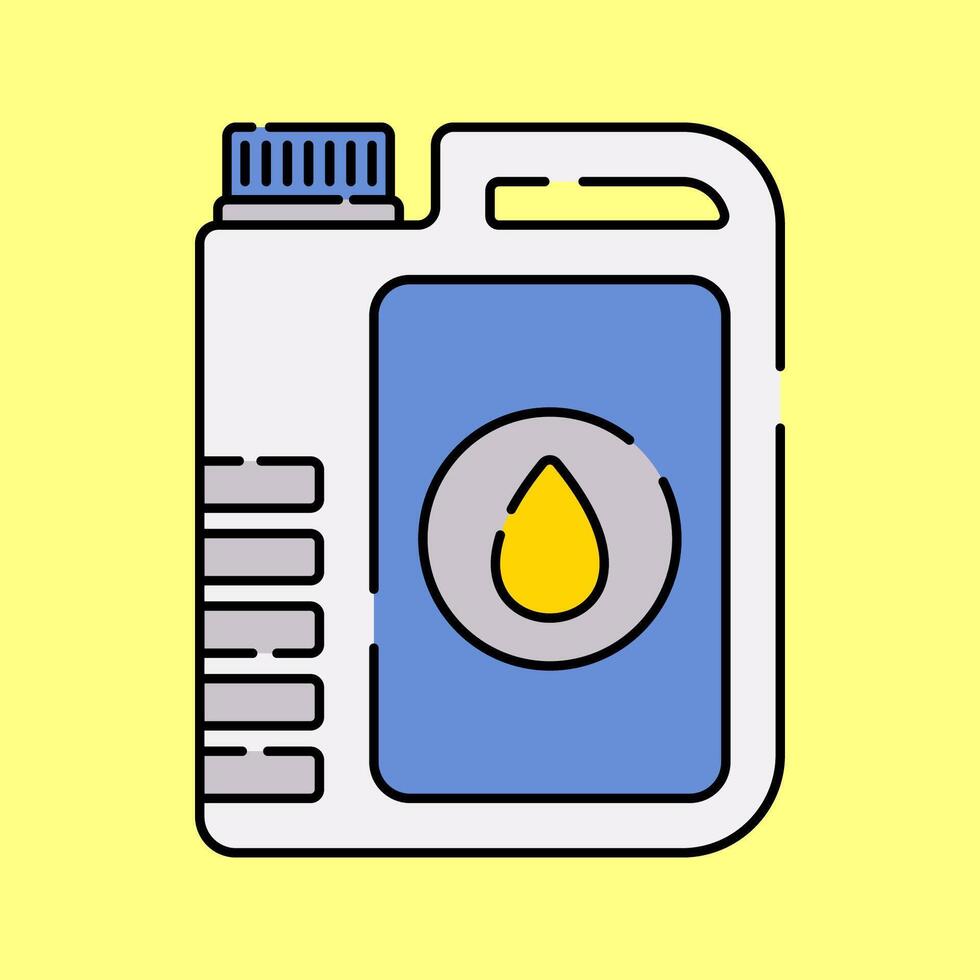 Engine Oil Flat design style, a green motor oil bottle with a droplet icon, representing engine lubrication, perfect for car maintenance graphics, repair shop branding, and infographics. vector