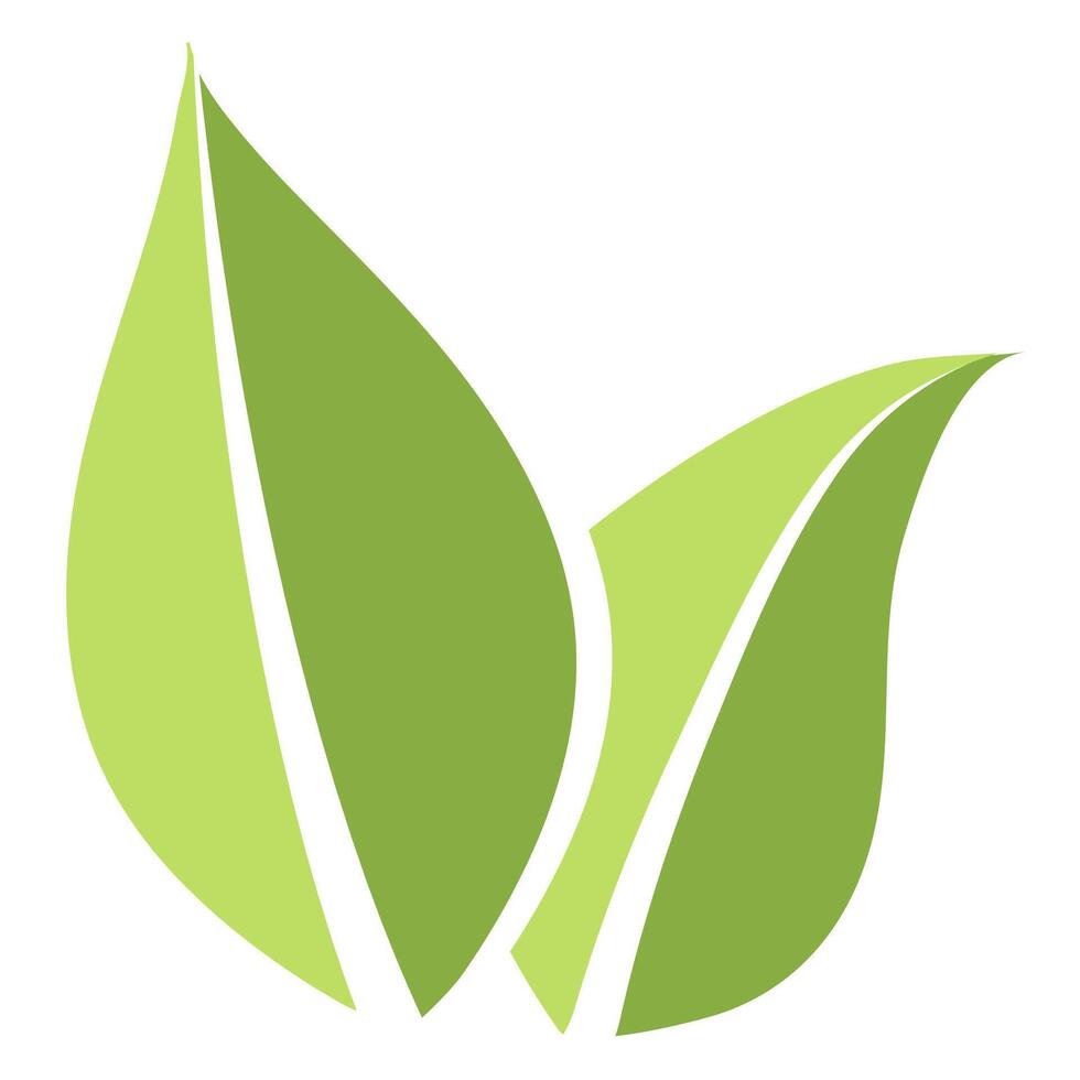 Eco icon green sheets flat vector