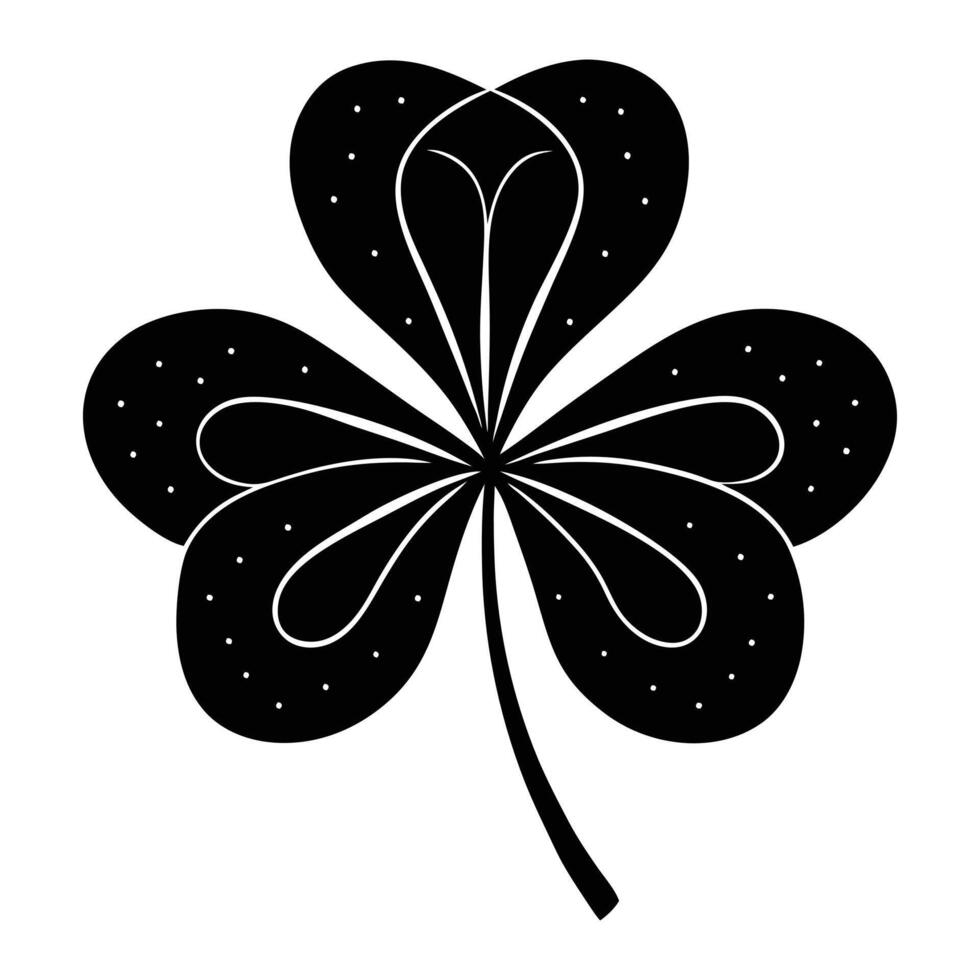 a black and white illustration of a four leaf clover vector