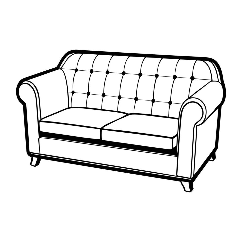 drawing of a couch vector