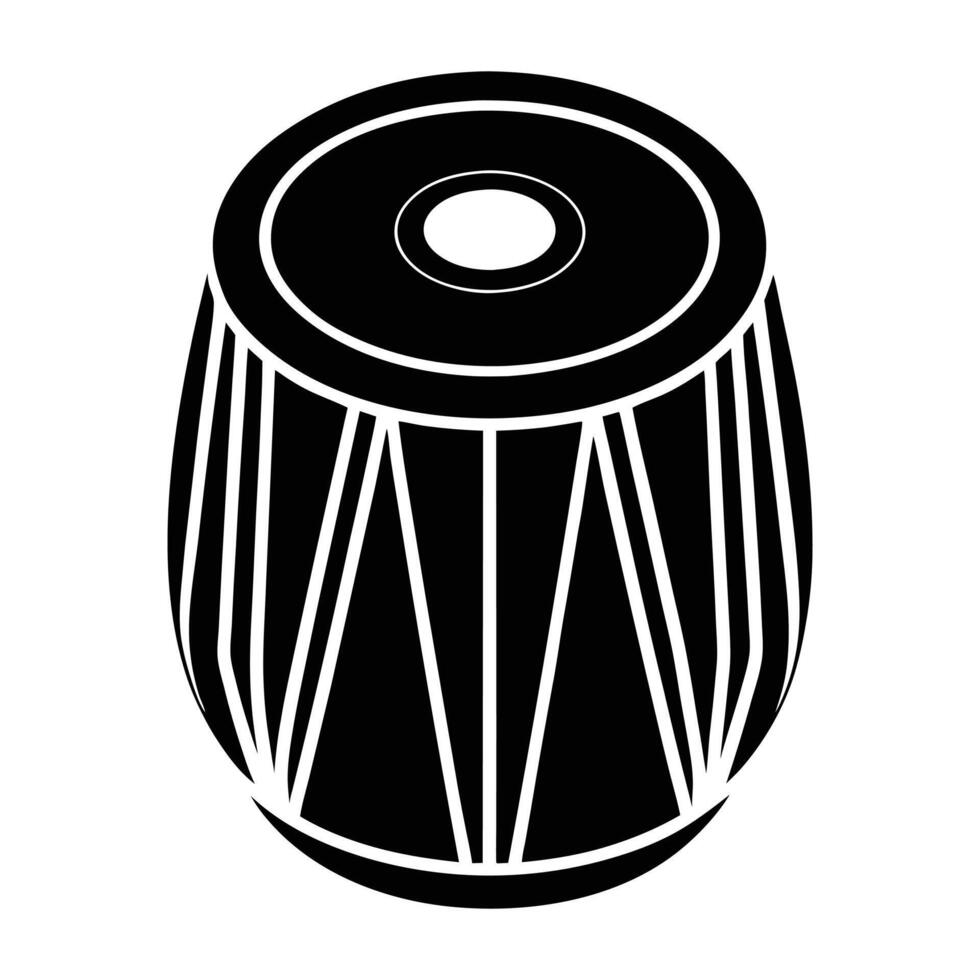 Indian drum icon in simple style on white background vector