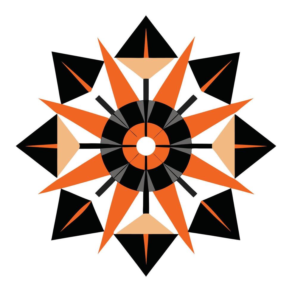 design an abstract mandala using geometric shapes. vector