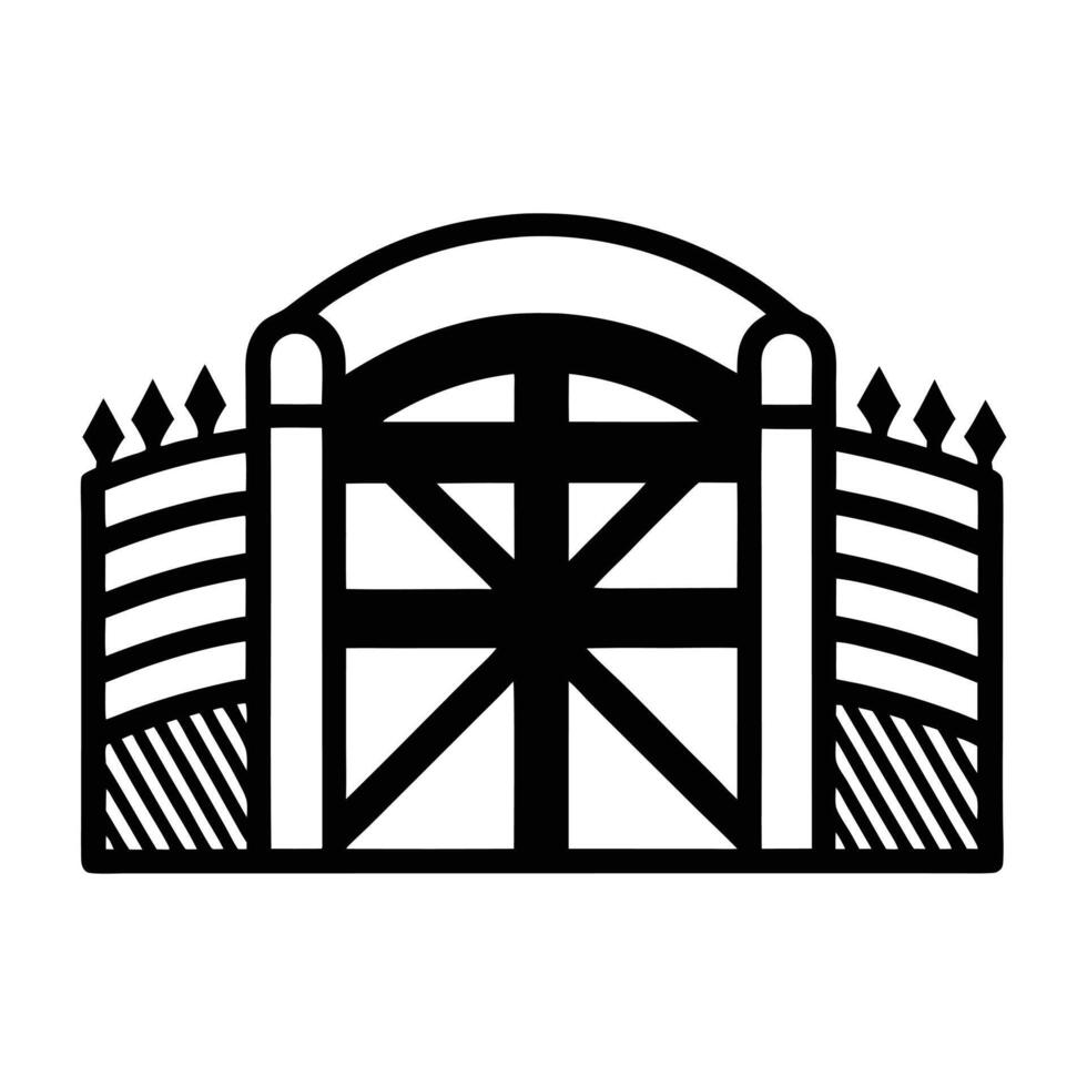 farm gate white background. vector