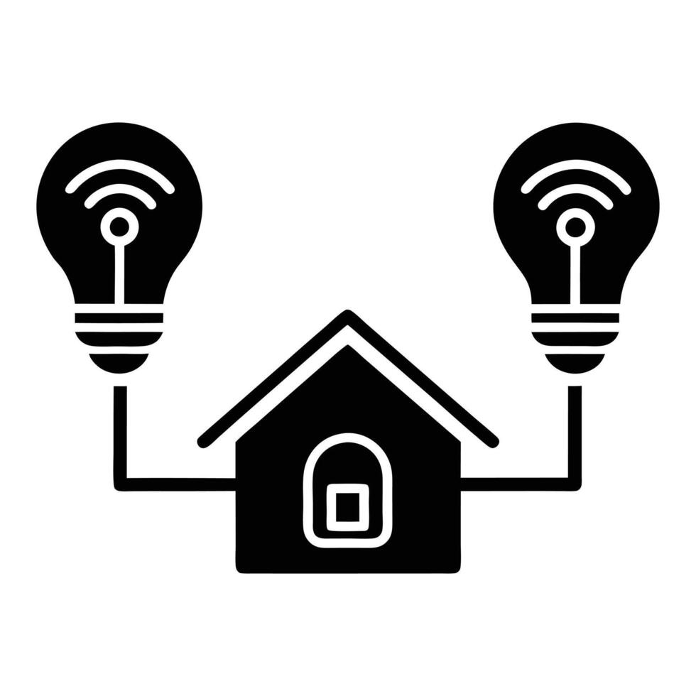 smart home light bulbs controlled by voice. vector