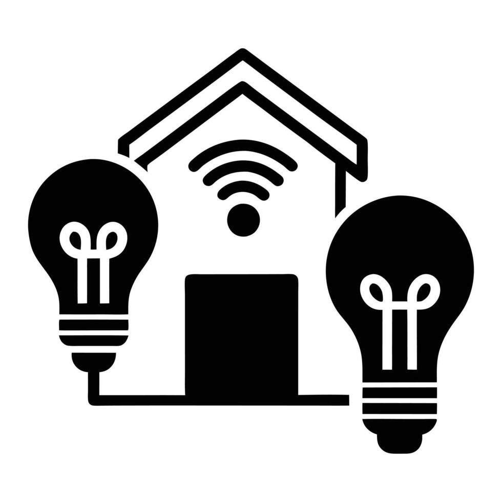 smart home light bulbs controlled by voice white background. vector