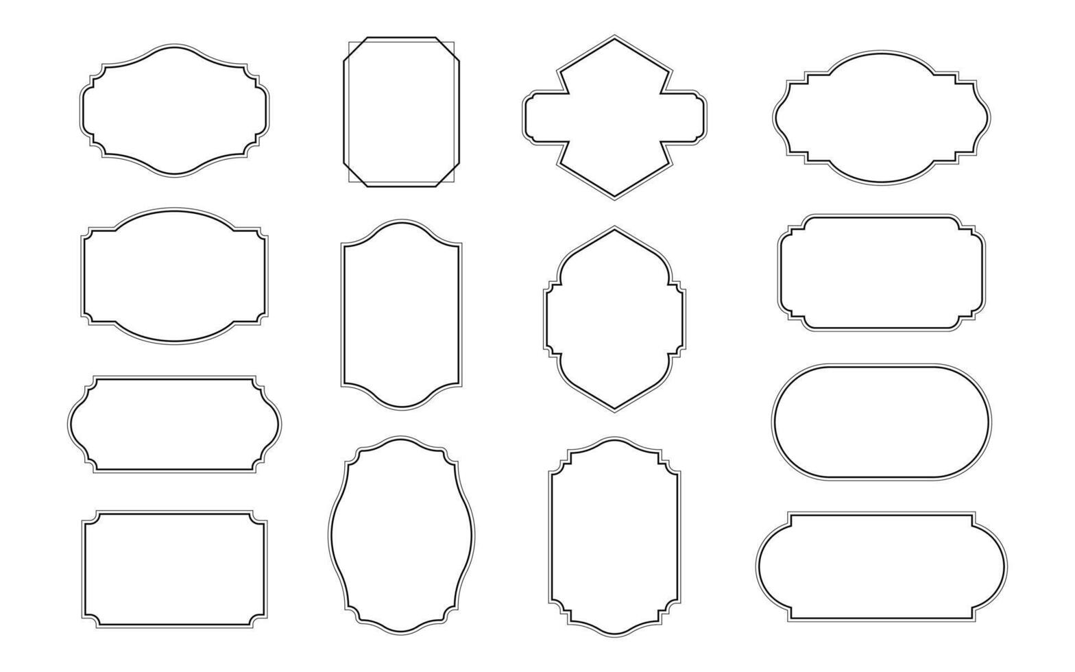 Vintage frames set isolated on white background. Decorative frame. vector