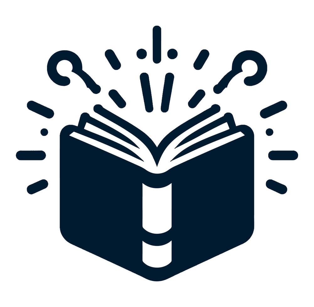 An open book with a light coming out of it vector