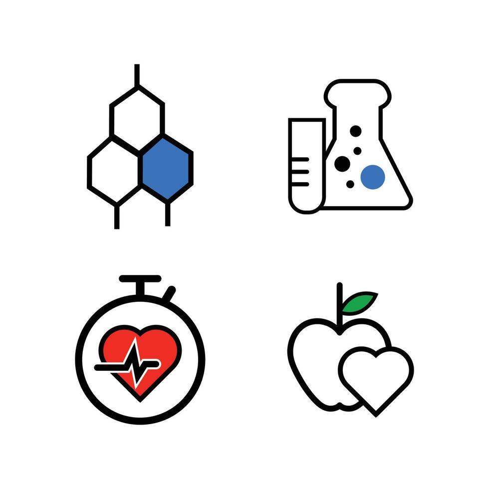Healthcare - thin line icon set. vector