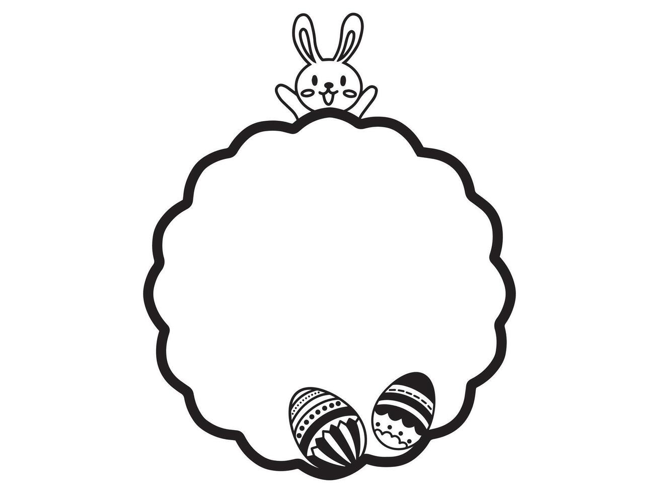 Easter Frame Line Art vector