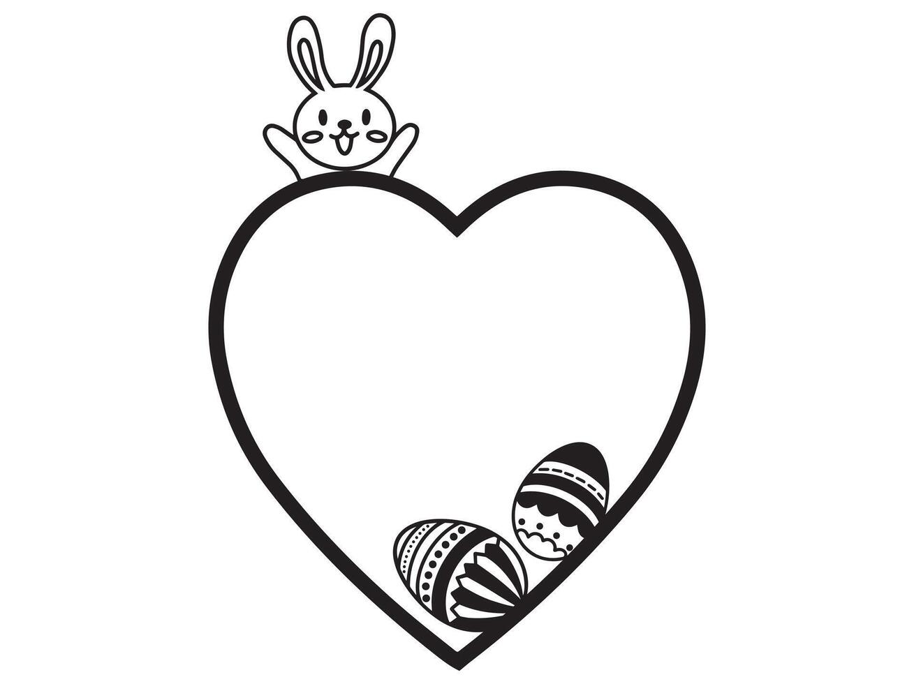 Easter Frame Black and White vector
