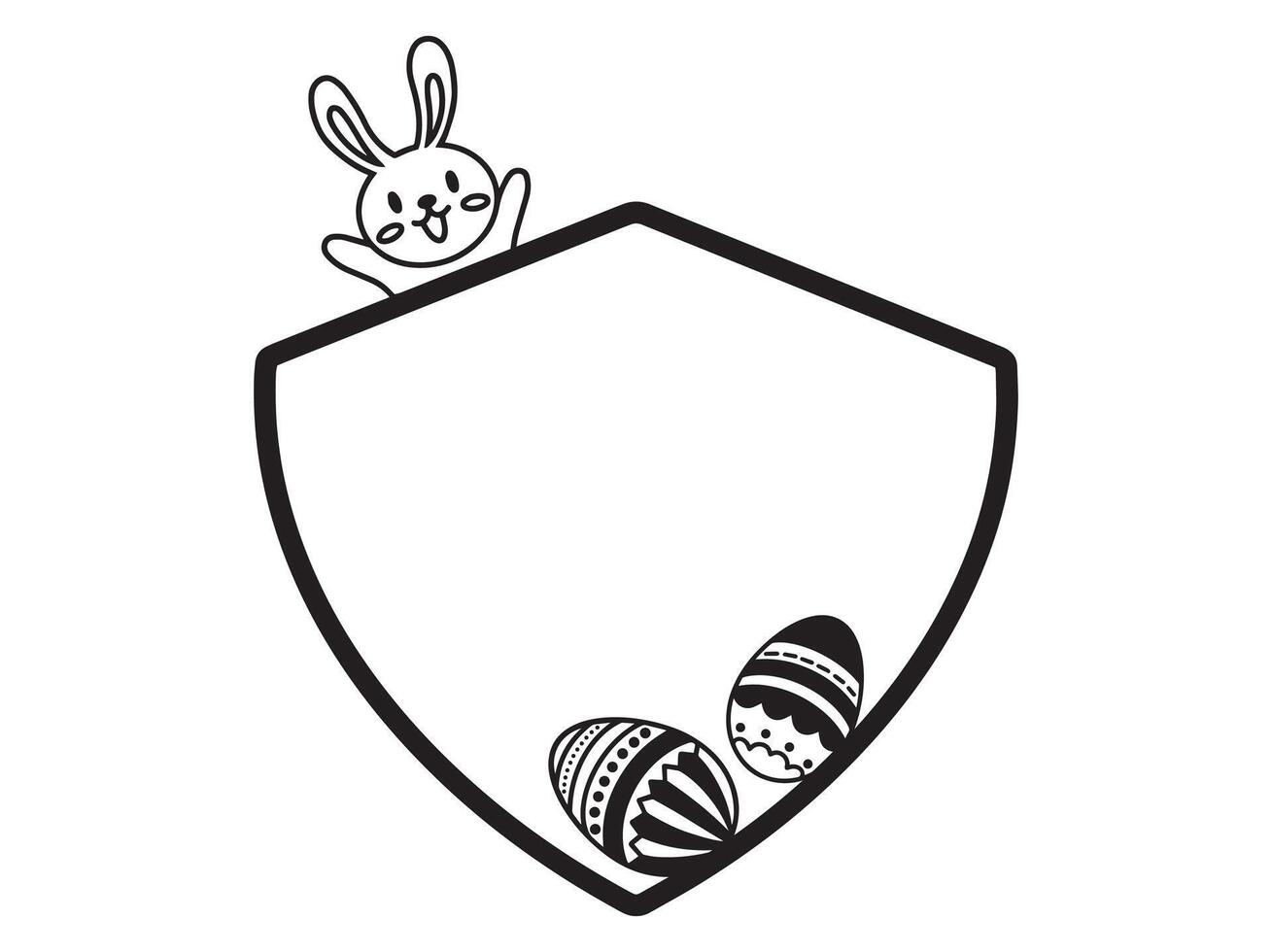 Easter Frame Outline Illustration vector