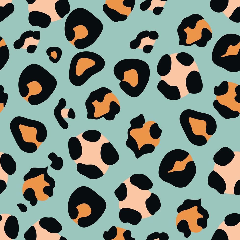 Abstract Leopard Print Pattern with Orange, Black vector
