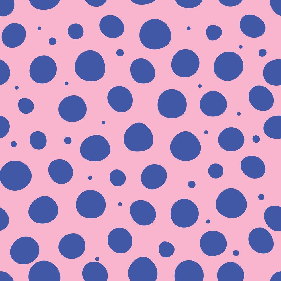 Colorful Polka Dot Pattern on Pink Background vector