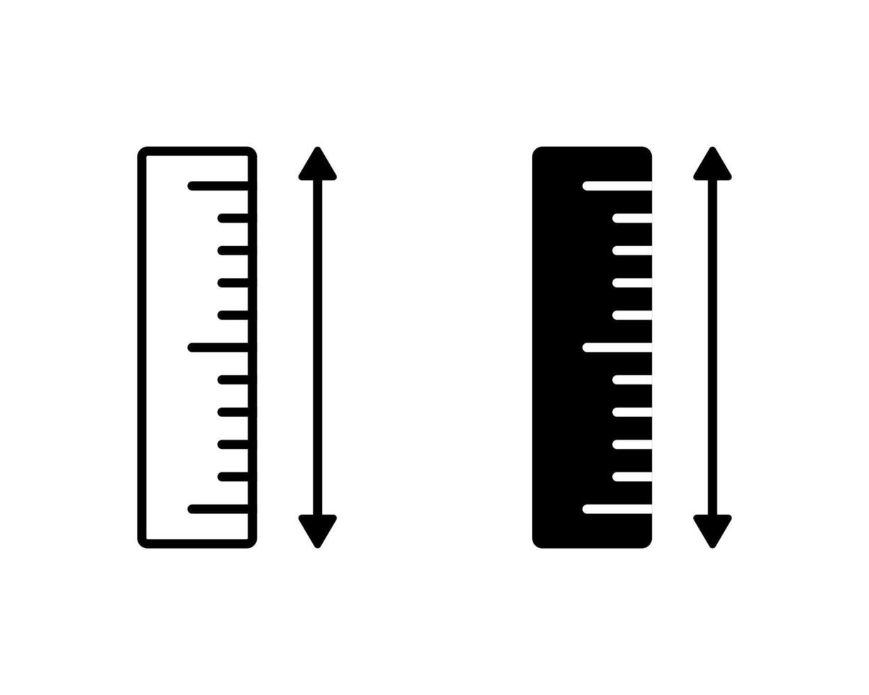 Ruler icon. Length measurement symbol. School measure tool with arrow . Geometry educational equipment sign. vector