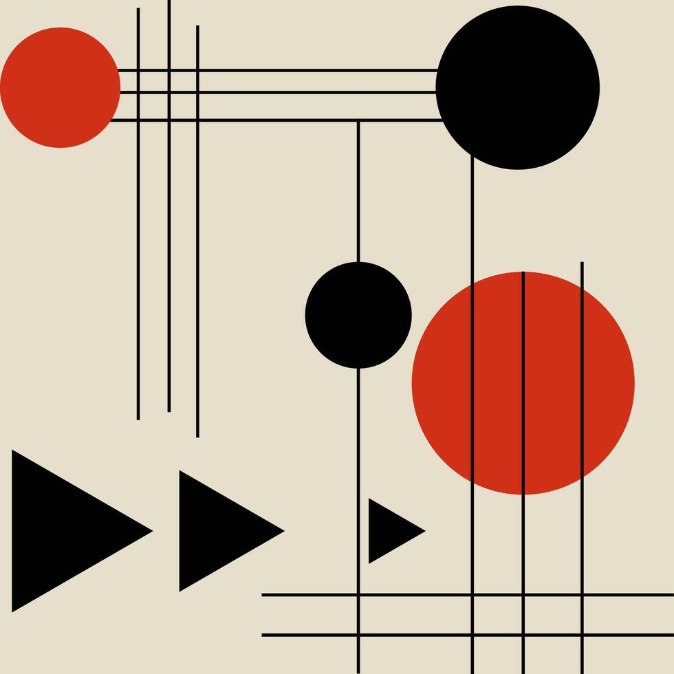 The Power of Simple Shapes in Bauhaus Design vector