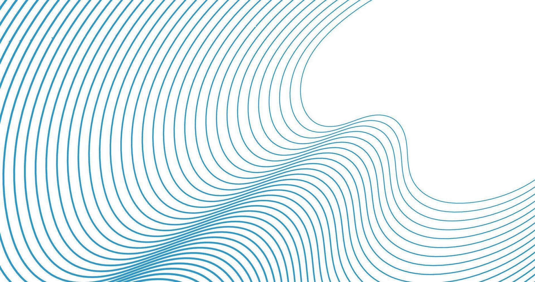 Abstract blue wavy lines on a white background. illustration. vector