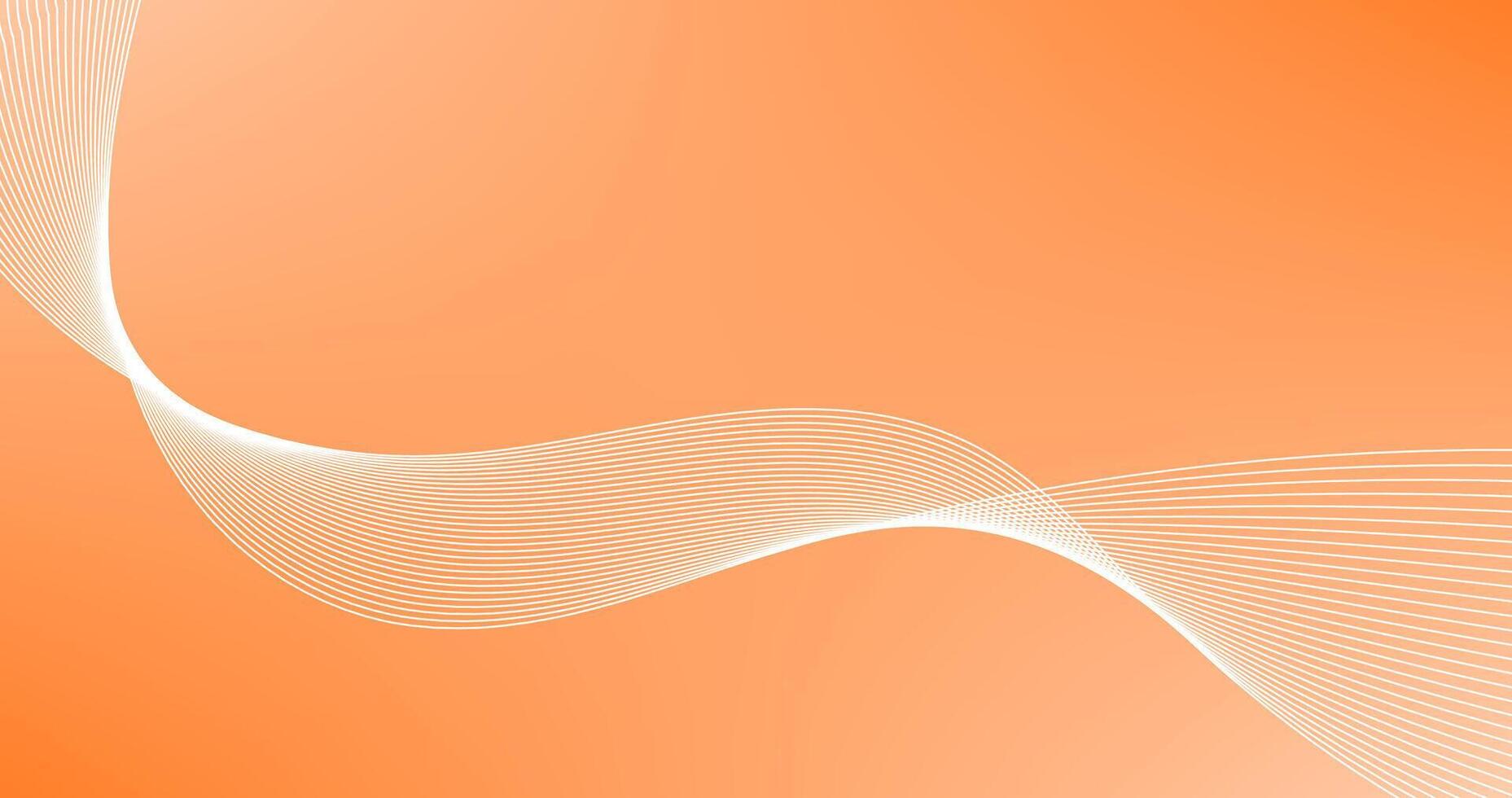 Abstract orange background with wavy lines. illustration vector