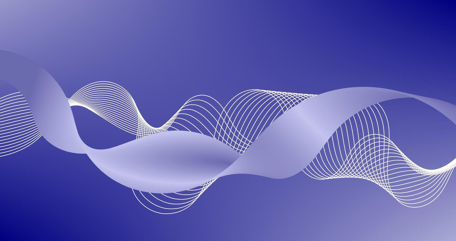 Blue Abstract background with dynamic waves illustration. vector