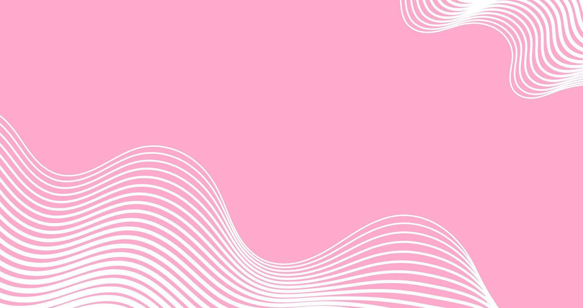 Abstract wavy lines on pink background illustration vector