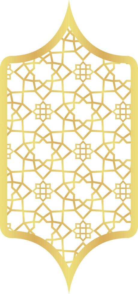 Curved Rounded Gold Gradient with Islamic Pattern of Oriental Style Islamic Frame Arches with Modern Boho Mosque Dome for Window vector